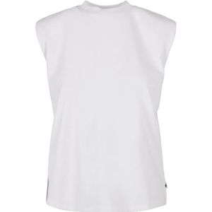 Urban Classics Dames T-shirt van biologisch katoen, bovendeel voor vrouwen, schouderkussen, Ladies Organic Heavy Padded Shoulder Tanktop, verkrijgbaar in 4 kleuren, maten XS - 5XL, wit, 5XL