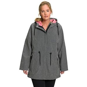 Ulla Popken Functionele jas voor dames, softshelljas, gebonden met fleece jas, zwart, 46/48 grote maten