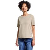 Street One - Dames Shirt - Beige - Met Decoratieve Stenen