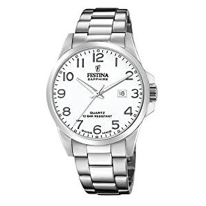 Festina Heren analoog kwarts horloge met roestvrij stalen armband F20024/1, zilver, Armband