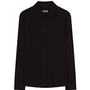 Seidensticker Damesblouse - modieuze blouse - regular fit - getailleerd - hemd blouses kraag - gemakkelijk te strijken - lange mouwen, zwart, 34
