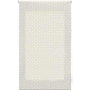 Blindecor - Rolgordijn, stof, beige met witte stippen, 100 x 180 cm