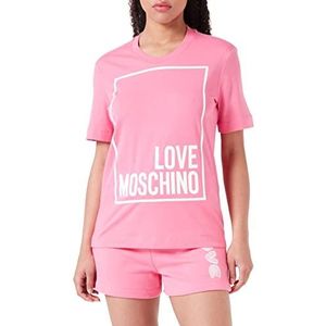 Love Moschino Dames Regular Fit Short-Sleeved T-Shirt, Fuchsia, 38, fuchsia, 38