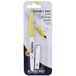 Korbond Laundry Pen 0.8 mm, zwart, plus 10 gratis naamlabels
