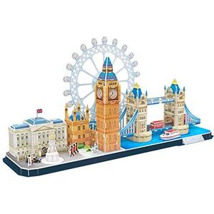 World Brands London puzzel voor volwassenen en kinderen, modelbouw, 3D-puzzel, grappige geschenken, cultuur, reizen uit huis, meerkleurig (CubicFun MC253H)