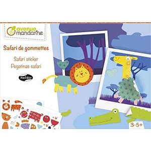 Avenue Mandarine KC044C Creatieve set (met grappige stickers, geschikt voor kinderen vanaf 3 jaar), 1 verpakking Safari