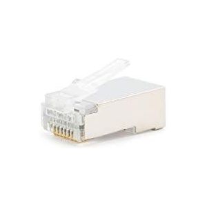 RJ45-stekker, FTP, Cat.5E, 8 draden, 10 stuks/tas, ideaal voor high-speed netwerken en veilige verbindingen in netwerkapparaten.