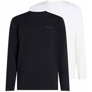 Karl Lagerfeld - T-shirts - Zwart/Wit - Lot van 2 - Lange Mouwen