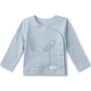 Sanetta Newborn wikkelshirt voor jongens, lange mouwen, interlock, 100% biologisch katoen, blauw, 44