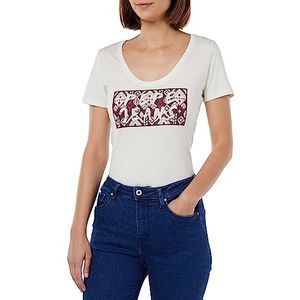Pepe Jeans Brandi T-shirt voor dames, Wit (Mosse), S