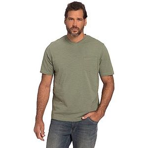 JP 1880, T-shirt voor heren, grote maten, basic, halve mouwen, V-hals, flamjersey, tot 8 XL, cactus, 8XL