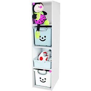 Iris Ohyama, Multifunctionele meubels / Houten kindermeubels / Plank voor speelgoed en boeken / Kindergarderobe, Modulair, slaapkamer, school, danszaal - Kids cube shelf - KCX-4 - Wit