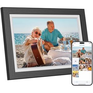 Dragon Touch Frameo Digitale fotolijst, 10,1 inch wifi, elektronische fotolijst met 32 GB geheugen, HD IPS touchscreen, automatische rotatie, direct delen van foto's/video's, familie en vrienden