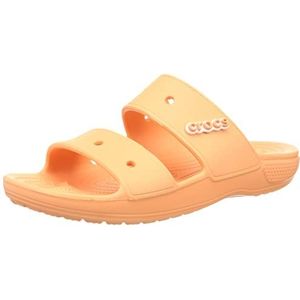 Crocs Klassieke sandaal – uniseks sandalen voor volwassenen met twee riempjes – slip-on slippers, oranje (papaya), 48/49 EU