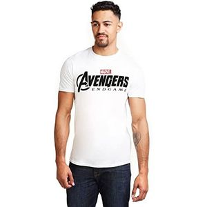 Marvel Heren Avengers Endgame Logo T-shirt, Wit, XL