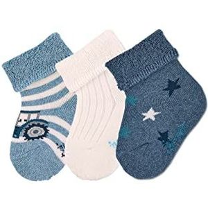 Sterntaler Babysokken voor jongens, verpakking van 3 stuks, tractor kousen, blauw, normaal