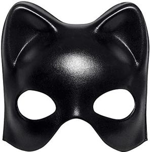Boland 00253 Oogmasker kat, zwart, voor volwassenen, halfmasker, gezichtsmasker, uniseks, carnaval, themafeest, Halloween