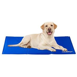 Relaxdays koelmat hond, verkoeling, met gel, koeldeken voor huisdieren, verkoelende mat 60 x 100 cm, blauw