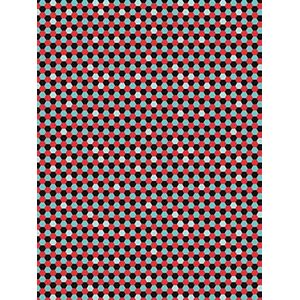 Décopatch papier No. 719 Pack van 20 vellen (395 x 298 mm, ideaal voor uw papiermachés) rood zwart, zeshoekig