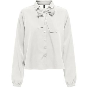 Onlnova Life Vis L/S Tyla Bow Top, cloud dancer, L