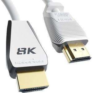 KabelDirekt – 8K HDMI 2.1 kabel, gecertificeerde Gamer-editie – 3 m (8K@60Hz, Ultra High Speed/48G voor 10K, 8K of ultrasnel 144 Hz bij 4K, optimaal voor PS5/Xbox en Gaming PC, Monitor/TV, wit)