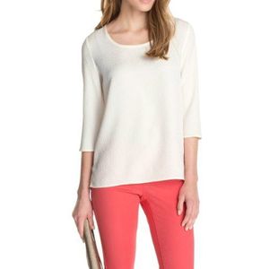 ESPRIT Collection Dames shirt met lange mouwen 3/4 mouw 034EO1F031, wit (off white), 38