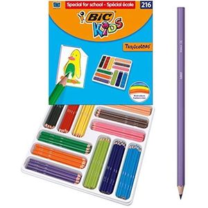 BiC Kids Tropicolors kleurpotloden, 18 stuks portemonnee x 216 op kleur gesorteerd