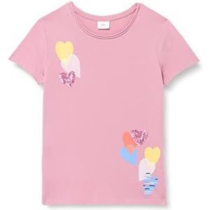 s.Oliver Junior Girl's T-shirt, korte mouwen, roze, 104/110, roze, 104/110 cm
