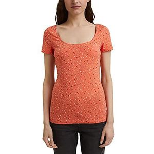ESPRIT Dames T-shirt 041ee1k353, 870/Coral Orange, XL