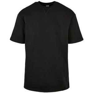 Urban Classics Heren T-shirt met korte mouwen van zware sweatstof, ronde hals als een sweatshirt, maat S tot 5XL, zwart, S