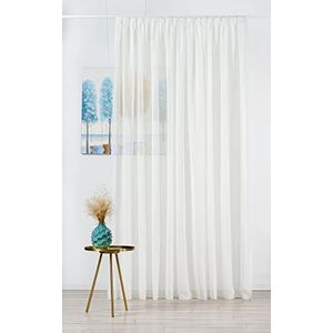 Mendola Interior Sable Sheer Curtain, Voile, Tape, Beige, 400x245 cm