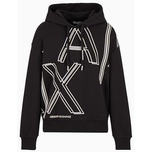 Armani Exchange Women's Sustainable, Big Front Printed Logo, Sweatshirt, Zwart, XL, zwart, XL