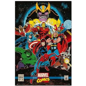 Grupo Erik Editores Poster Marvel Comics Infinity Retro, meerkleurig, 61 x 91,5 cm