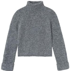 NAME IT Meisjes Nlfnulo Ls Short Turtleneck Gebreide Gebreide Trui, dark grey melange, 146-152