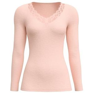 CALIDA - Longsleeve Silky Wool Joy - Pearl Blush - Fijne Kantdetails - Verwarmend - Zacht