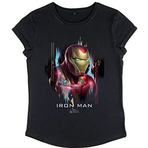 Marvel Avengers: Endgame - Ironman Portrait Women's Rolled-sleeve Black XL