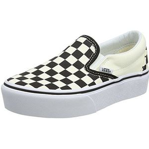 Vans Classic Slip-on Platform Slip On Sneakers voor dames, Zwart Black And White Checker White Bww, 36 EU