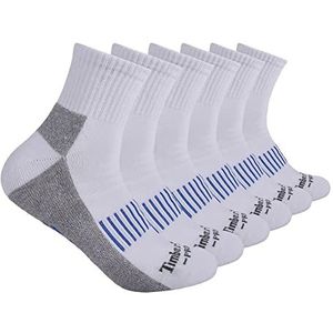 Timberland Heren Quarter Sok, wit (6 stuks)., Large