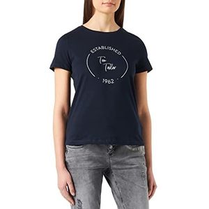 TOM TAILOR Dames Basic T-shirt met print 1032050, 10668 - Sky Captain Blue, XS