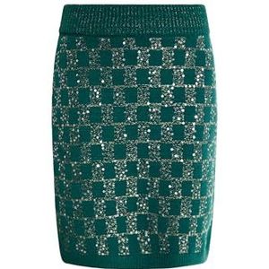 NAEMI Gebreide minirok voor dames, smaragdgroen, XS-S