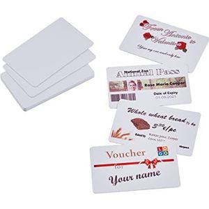 COLOP e-Mark plastic visitekaartjes, om te bedrukken met het e-mark, aan beide zijden te bedrukken, 1 verpakking = 50 stuks 156480 wit