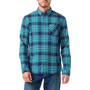 Tommy Jeans DM0DM14180 geweven overhemden/tops, nieuw groenblauw, XXS heren, New Teal, XXS