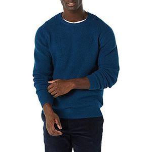 Amazon Essentials Heren Soft Touch Waffle Stitch Crewneck Trui met lange mouwen, blauw, XS