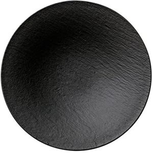 Villeroy & Boch – Manufacture Rock schaal mat zwart, decoratieve borden, decoratieve schaal, placemat, zwarte schaal, schaal, servies, diepe platte borden, eetborden, leisteenlook, premium porselein