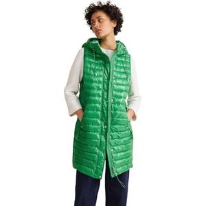 Street One Lang gewatteerd vest voor dames, arty green, 42