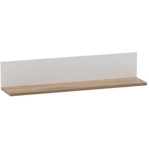 Schildmeyer Plank, hout, mat wit/eiken landhuisdecoratie, 80 x 17,3 x 15,7 cm