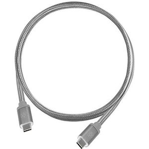 SilverStone SST-CPU06C-1000 - Omkeerbare USB-kabel, USB 3.1 Gen 2 Type C naar Type C Nylon gevlochten extreem duurzame kabel, voor mobiele telefoons of opslagapparaten, 1,0 meter, houtskool