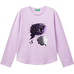 United Colors of Benetton T-shirt voor meisjes en meisjes, Paars, 130