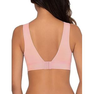 Fruit of the Loom Draadloze bralette voor dames, van katoen, volledige beha met volledige afdekking, ondoorzichtig, blushing roze/wit, large, Blushing Rose/Wit, L