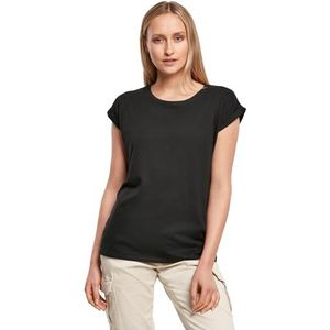 Build Your Brand Dames Extended Shoulder Tee T-shirt, Zwart, 3XL